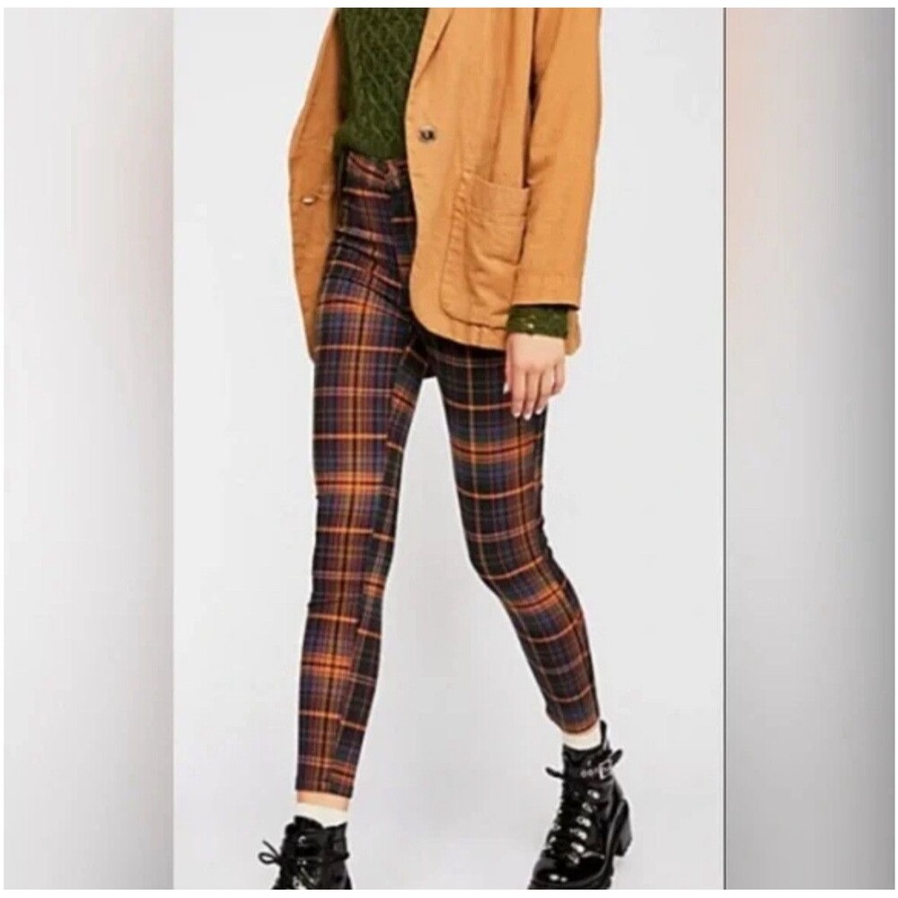 Free People We The Free Belle Plaid Skinny Pant Womens 27